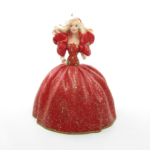 Holiday Barbie 1993 Vintage Hallmark Keepsake Christmas Ornament Brown Eyed Rose