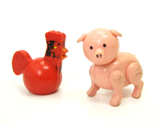 Vintage 1960's 70's Used Fisher Price Adventure People Pig Figure Vintage  Little People Circus Animal Accessory 