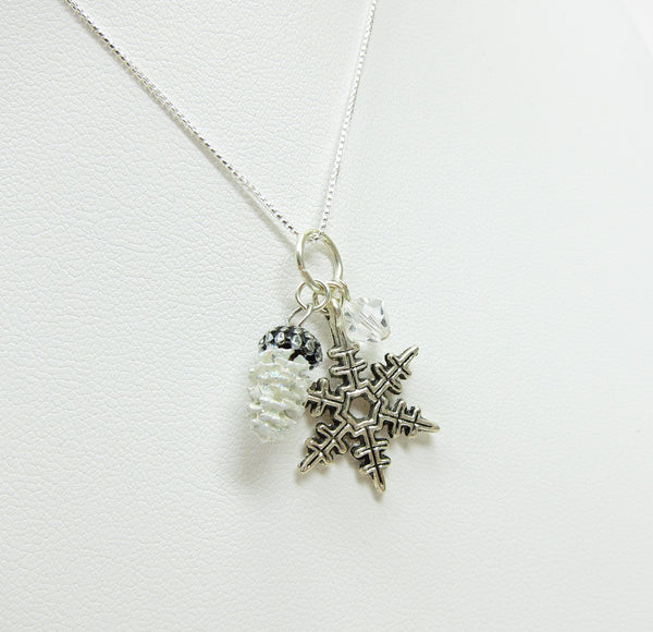 Ceramic Charm Necklace Snowflake