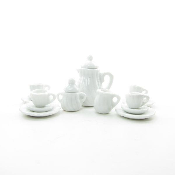 1/12 Miniature Dollhouse Porcelain Mini Teapot Snowman Tea Cup Set