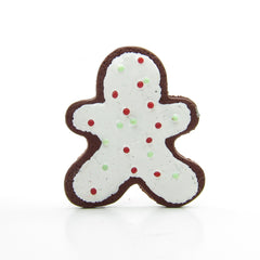 Gingerbread boy polymer clay Christmas cookie pin