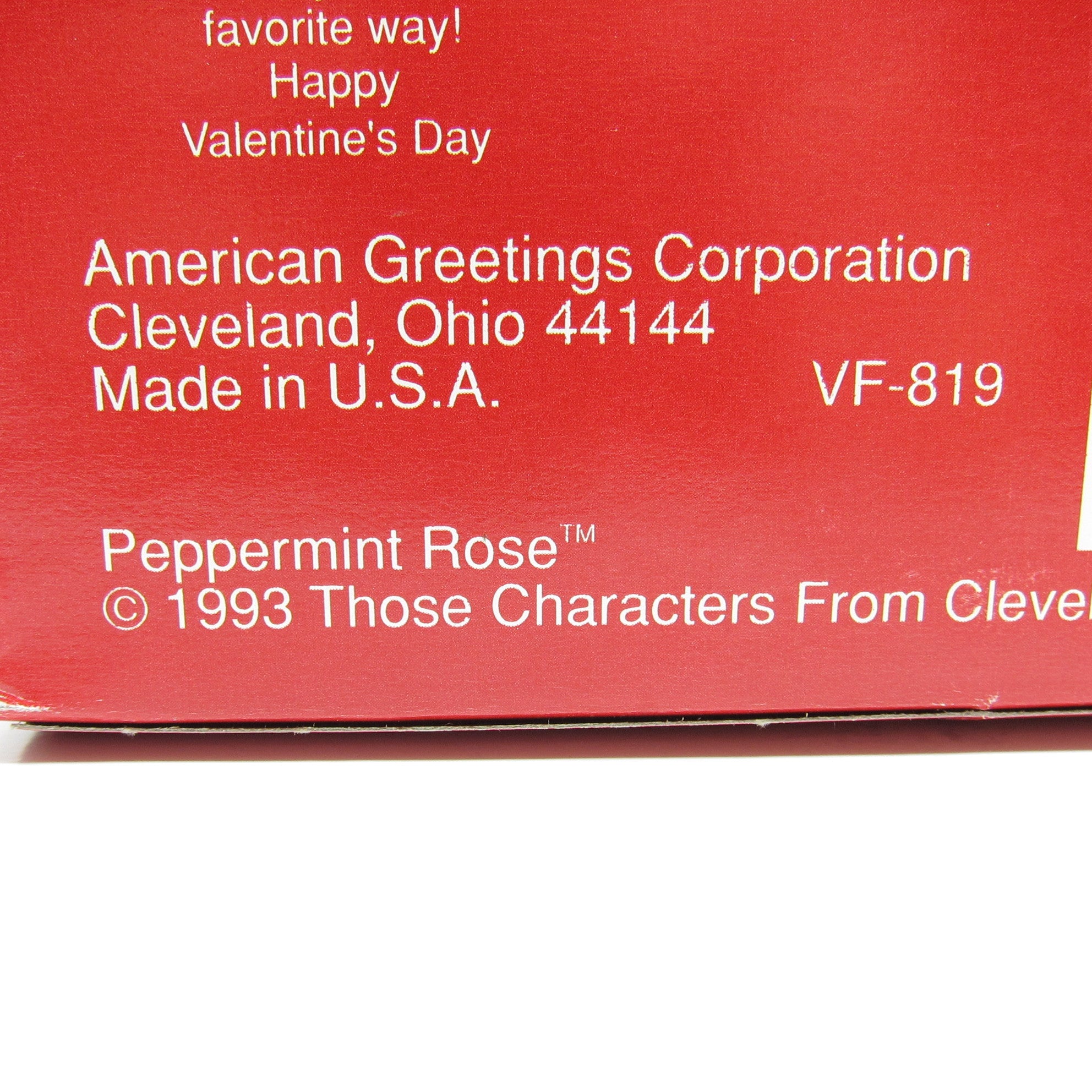 Peppermint Rose Valentines 1993 Vintage Box of 38 Valentine's Day