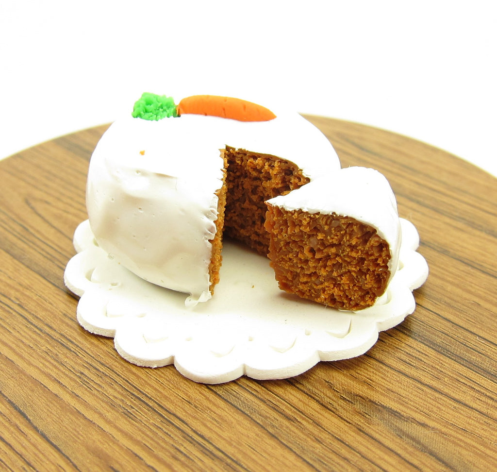 Dollhouse Carrot Cake Polymer Clay Miniature 1 Inch Scale 1:12