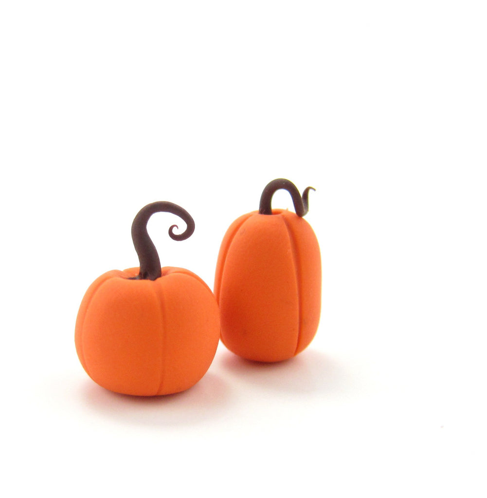 Miniature Pumpkins Polymer Clay Dollhouse Miniature 1 Inch Scale Orange